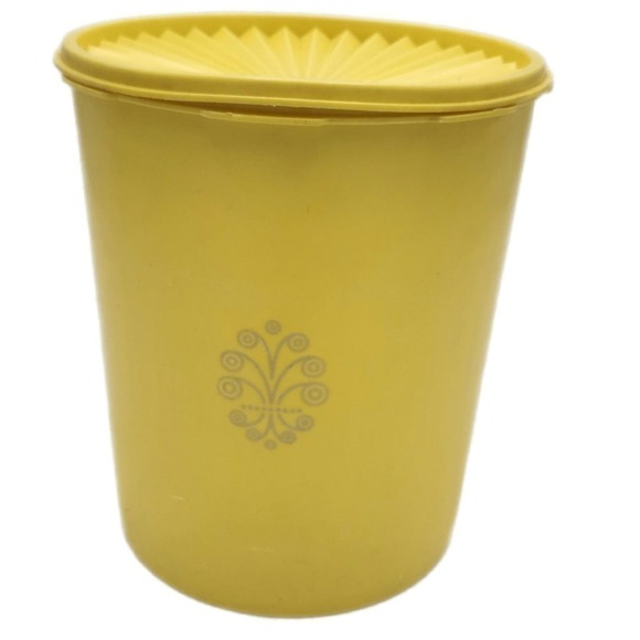 Tupperware Yellow Sunburst Servalier Canister # 807 With Lid Storage Container - Picture 1 of 9
